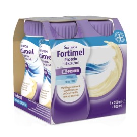 NUTRICIA Fortimel Protein 1.5 kcal/ml Vanilla, Υπερπρωτεϊνικό, Υπερθερμιδικό Πόσιμο Θρεπτικό Σκεύασμα με Γεύση Βανίλια  - 4τεμ x 200ml