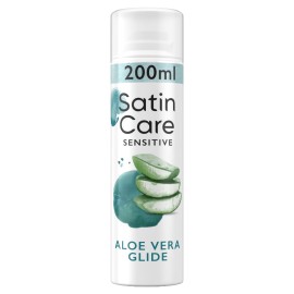 GILLETTE Satin Care Sensitife Shave Gel, Γυναικείο Τζελ Ξυρίσματος με Αλόη για Ευαίσθητες Επιδερμίδες - 75ml