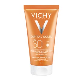 VICHY Capital Soleil Dry Touch Sunscreen Fluid SPF30, Λπτόρευστη Αντηλιακή Κρέμα Προσώπου για Ματ Αποτέλεσμα - 50ml