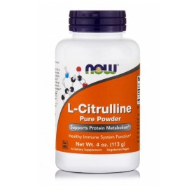 NOW FOODS L-Citrulline Pure Powder, Συμπλήρωμα Διατροφής με Κιτρουλίνη σε Σκόνη - 113gr