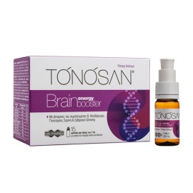 UNI-PHARMA Tonosan Brain Energy Booster, Συμπλήρωμα Διατροφής για την Ενίσχυση της Πνευματικής Απόδοσης & Μνήμης - 15 φιαλίδια x 7ml