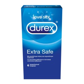 DUREX Extra Safe, Προφυλακτικά με Ελαφρώς Παχύτερα Τοιχώματα - 6τμχ