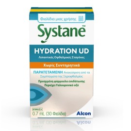 SYSTANE Hydration UD, Λιπαντικές Οφθαλμικές Σταγόνες Κατάλληλες για Χρήση με Φακούς Επαφής - 30amps x 0.7ml