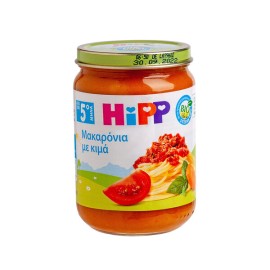 HIPP Βρεφικό Γεύμα απο τον 5ο Μήνα Μακαρόνια με Κιμά & Φρέσκια Τομάτα - 190gr