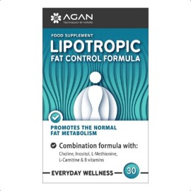 AGAN Lipotropic Fat Control Formula, Συμπλήρωμα Διατροφής με Τέσσερα Λιποτροπικά Αμινοξέα - 30caps