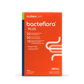 OLONEA BacteFlora Plus, Συνδυασμός με Ενισχυμένη Σύνθεση Προβιοτικών, Πρεβιοτικών & Μεταβιοτικών - 60 caps