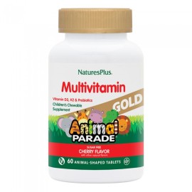 NATURE΄S PLUS Animal Parade Gummies, Gold, Cherry Flavor, Πολυβιταμίνες για Παιδιά με Γεύση Κεράσι - 60 ζελεδάκια