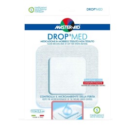 MASTER AID Drop Med, Αντικολλητικές Aυτοκόλλητες Γάζες 12.5x12.5cm - 5τεμ