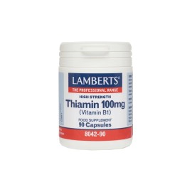 LAMBERTS Thiamin 100mg (Vitamin B1), Συμπλήρωμα Διατροφής με Θειαμίνη -  90caps