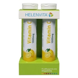 HELENVITA Vitamin C 1000mg Lemon, Βιταμίνη C 1000mg με Γεύση Λεμόνι - 20αναβρ. δισκία 1+1 ΔΩΡΟ