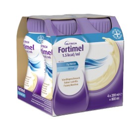 NUTRICIA Fortimel 1.5 kcal/ml Vanilla, Υπερθερμιδικό Πόσιμο Θρεπτικό Σκεύασμα Ελεύθερο Γλουτένης & Λακτόζης με Γεύση Βανίλια - 4τεμ x 200ml