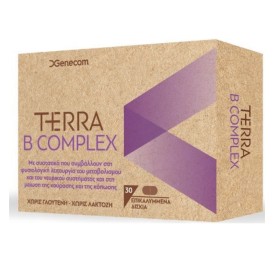 GENECOM Terra B-Complex, Συμπλήρωμα Διατροφής με Βιταμίνες του Συμπλέγματος Β - 30tabs