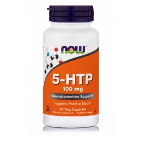 NOW FOODS 5- HTP 100mg, Συμπλήρωμα Διατροφής με  5-Υδροξυτρυπτοφάνη (5-Ηydroxy-L-Τryptophan) - 60veg.caps