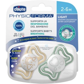 CHICCO Physio Forma Light, Πιπίλα Σιλικόνης με Θήκη 2-6m, Νύχτας - 2τεμ