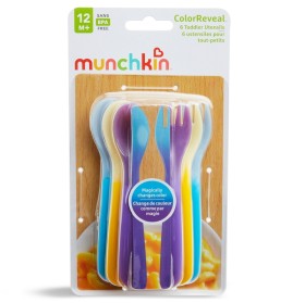 MUNCHKIN Color Reveal Forks & Spoons 12M+, Κουτάλια & Πιρούνια που Αλλάζουν Χρώμα - 6τεμ