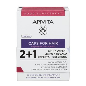 APIVITA Caps For Hair, Συμπλήρωμα Διατροφής για Υγιή Μαλλιά & Νύχια - 30caps 2+1 ΔΩΡΟ