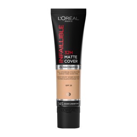 LOREAL PARIS Infaillible 32H Matte Cover Make Up SPF25, 145 Warm Undertone, Make Up Βάση με Ματ Κάλυψη - 30ml