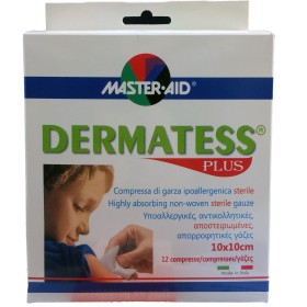 MASTER AID Dermatess Plus, Γάζες 10x10 - 12τεμ.