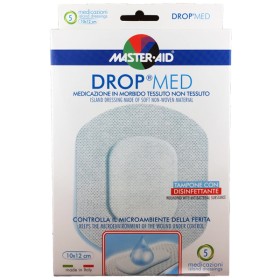 MASTER AID Drop Med, Αντικολλητικές Αυτοκόλλητες Γάζες 10x12cm - 5τεμ