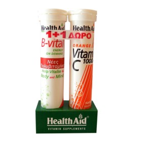 HEALTH AID B-Vital - 20 αναβρ. δισκ.  + Vitamin C 1000 Πορτοκάλι - 20 αναβρ. δισκ.